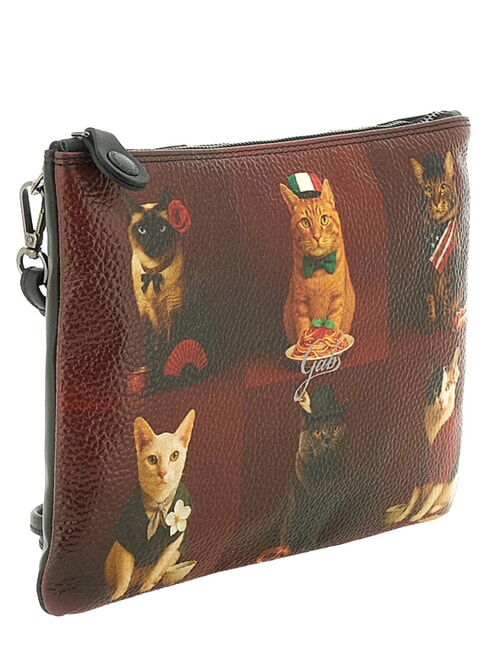 BEYONCE Bolso de mano de piel con correa para el hombro. gatos rojos en todo el mundo - Bolsos Mujer