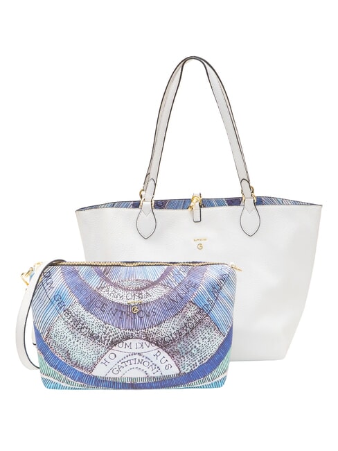 PLANETARIUM Comprador de doble cara blanco/aguamarina - Bolsos Mujer