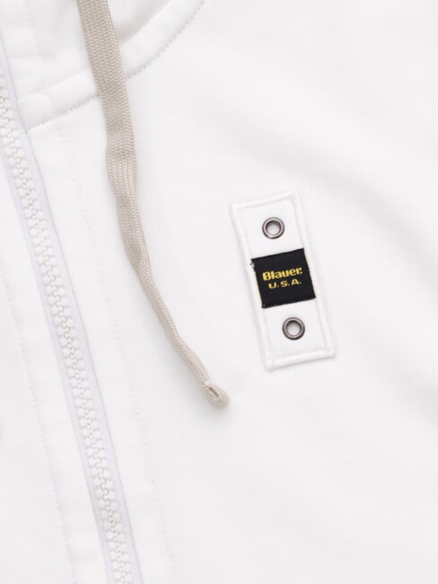 CARDINTON Sudadera con cremallera completa y capucha blanco &oacute;ptico - Sudaderas