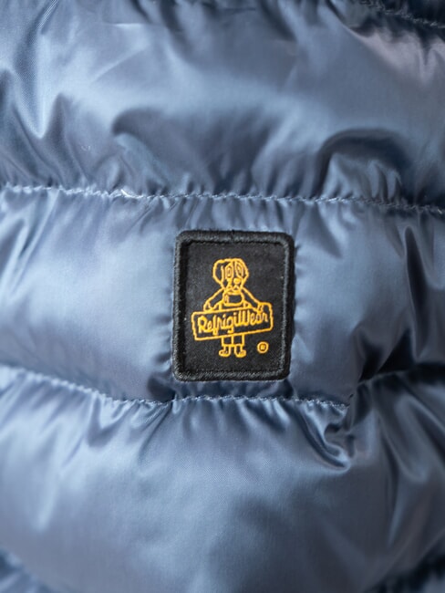 MEAD Chaqueta de plumas con capucha azul polvoriento - Chaquetas de plumas de mujer