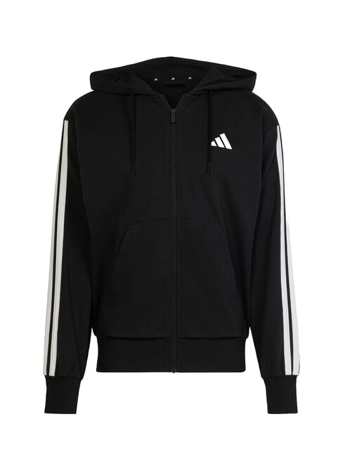 3 STRIPES Sudadera con cremallera completa y capucha negro - Sudaderas