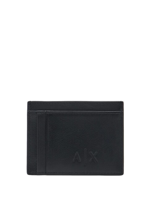 BARCELONA Tarjetero plano de cuero negro - Carteras Hombre