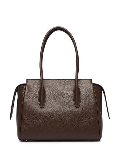 AMBRA Bolso de hombro de piel chocolate - Bolsos Mujer