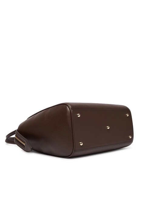 AMBRA Bolso de hombro de piel chocolate - Bolsos Mujer