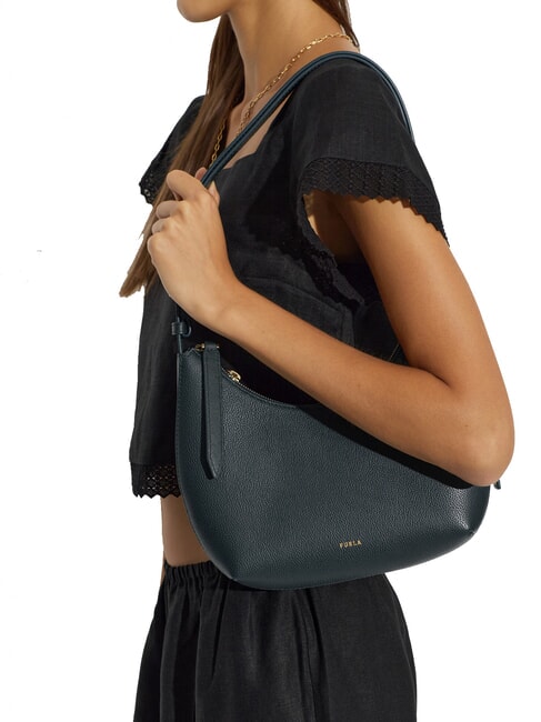 GOCCIA Bolso bandolera de piel martillada bosque oscuro - Bolsos Mujer