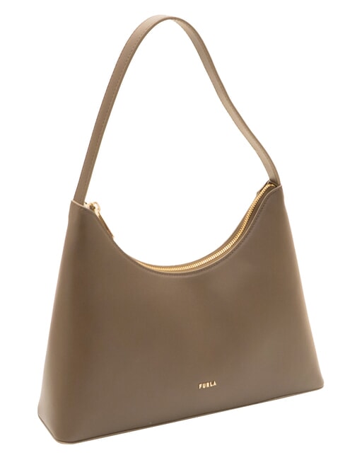 DIAMANTE Bolso de hombro de piel caoba - Bolsos Mujer
