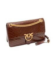 PINKO LOVE ONE LIGHT Bolso mediano de piel acolchada marr&oacute;n oscuro-oro antiguo - Bolsos Mujer - 2