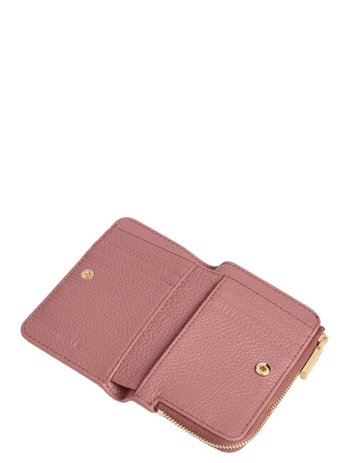 METALLIC SOFT Cartera peque&ntilde;a de piel rosa de invierno - Carteras Mujer