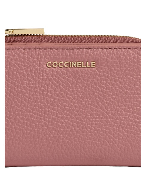 METALLIC SOFT Cartera peque&ntilde;a de piel rosa de invierno - Carteras Mujer