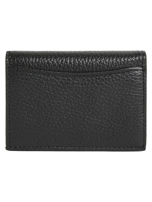 METALLIC SOFT Cartera compacta de cuero negro - Carteras Mujer