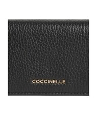 COCCINELLE METALLIC SOFT Cartera compacta de cuero negro - Carteras Mujer - 4