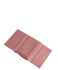 COCCINELLE METALLIC SOFT Cartera plegable de piel martillada rosa de invierno - Carteras Mujer - 2