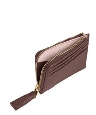 COCCINELLE TASSEL Tarjetero con cremallera en piel martillada - Carteras Mujer