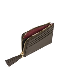 COCCINELLE TASSEL Tarjetero con cremallera en piel martillada lodo - Carteras Mujer - 2