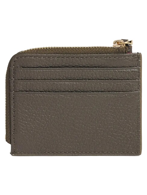 TASSEL Tarjetero con cremallera en piel martillada lodo - Carteras Mujer