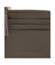COCCINELLE TASSEL Tarjetero con cremallera en piel martillada lodo - Carteras Mujer - 4