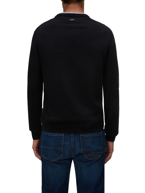 DROZ Jersey de cuello redondo negro 041 - Su&eacute;teres de los hombres
