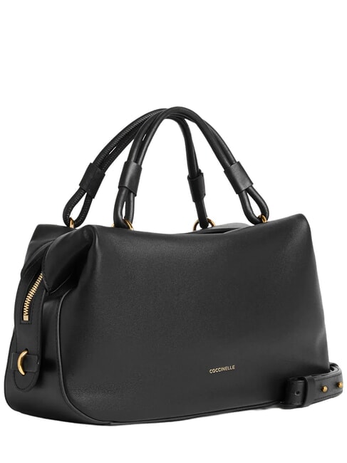 LIZZIE Bolso de mano con correa para el hombro, de piel. negro - Bolsos Mujer