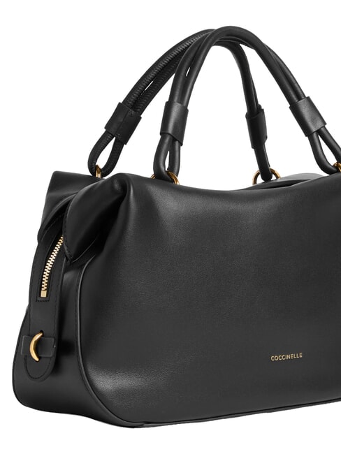 LIZZIE Bolso de mano con correa para el hombro, de piel. negro - Bolsos Mujer