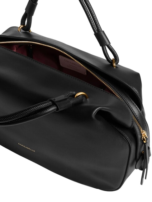 LIZZIE Bolso de mano con correa para el hombro, de piel. negro - Bolsos Mujer