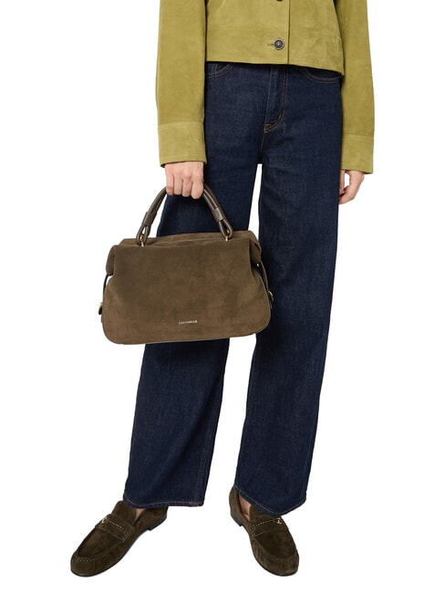LIZZIE SUED.BIM Bolso de mano con correa para el hombro, de piel. lodo - Bolsos Mujer