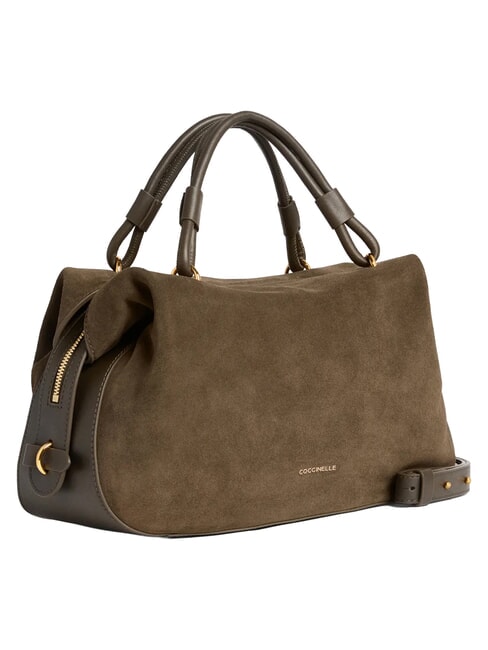 LIZZIE SUED.BIM Bolso de mano con correa para el hombro, de piel. lodo - Bolsos Mujer