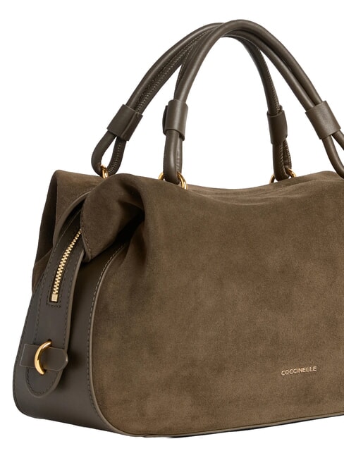 LIZZIE SUED.BIM Bolso de mano con correa para el hombro, de piel. lodo - Bolsos Mujer