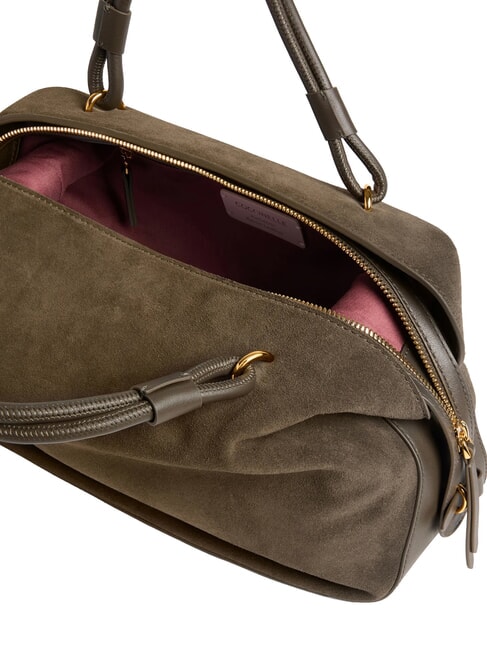 LIZZIE SUED.BIM Bolso de mano con correa para el hombro, de piel. lodo - Bolsos Mujer