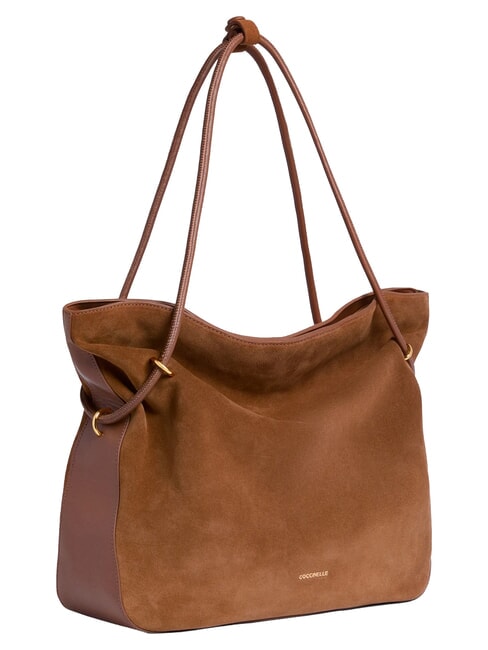 LIZZIE SUED.BIM Bolso de hombro de ante co&ntilde;ac - Bolsos Mujer