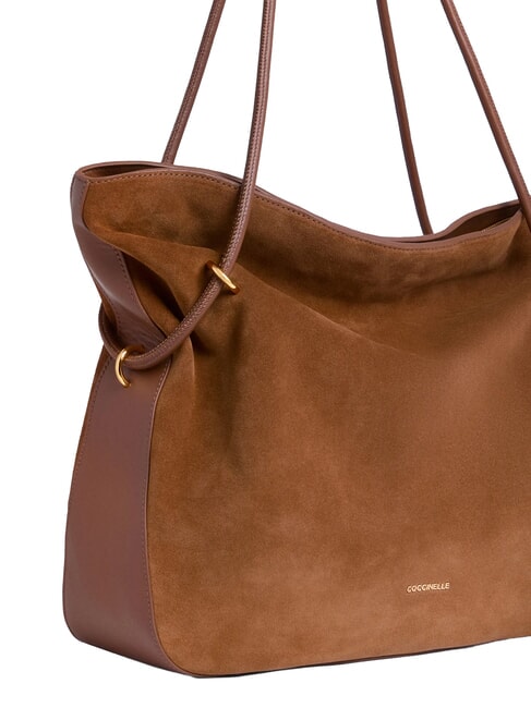 LIZZIE SUED.BIM Bolso de hombro de ante co&ntilde;ac - Bolsos Mujer