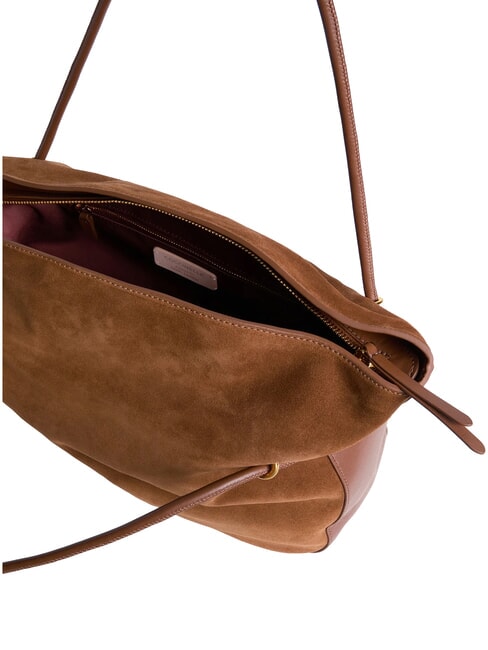 LIZZIE SUED.BIM Bolso de hombro de ante co&ntilde;ac - Bolsos Mujer