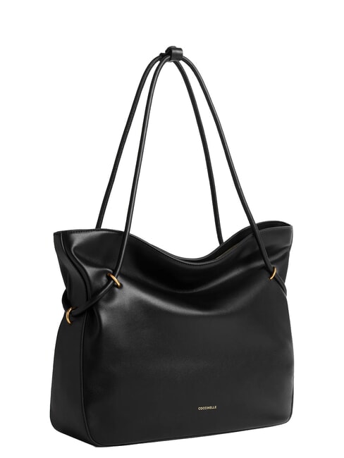 LIZZIE Bolso de hombro de piel para compras negro - Bolsos Mujer