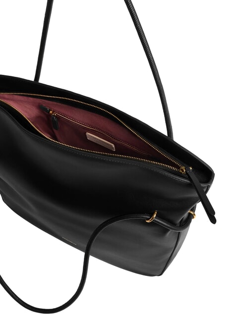 LIZZIE Bolso de hombro de piel para compras negro - Bolsos Mujer