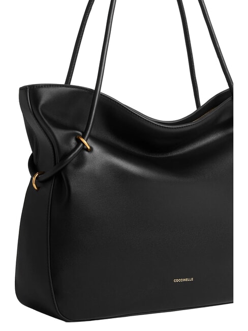 LIZZIE Bolso de hombro de piel para compras negro - Bolsos Mujer