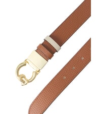 COCCINELLE C-ME BICOLOR  Cintur&oacute;n de cuero reversible co&ntilde;ac/eucalipto - Cinturones - 3