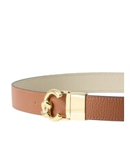 COCCINELLE C-ME BICOLOR  Cintur&oacute;n de cuero reversible co&ntilde;ac/eucalipto - Cinturones - 4