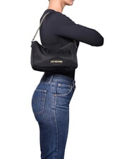 LOVE MOSCHINO CITY CORE Bolso de hombro con correa de cadena. negro - Bolsos Mujer - 2