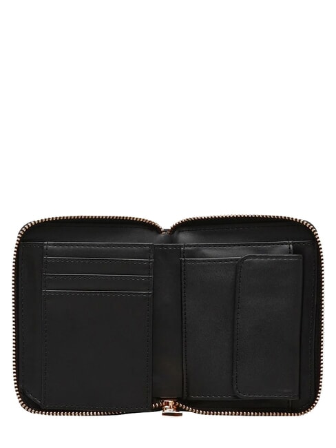 EMBOSSED QUILTED Cartera compacta con cierre de cremallera negro - Carteras Mujer