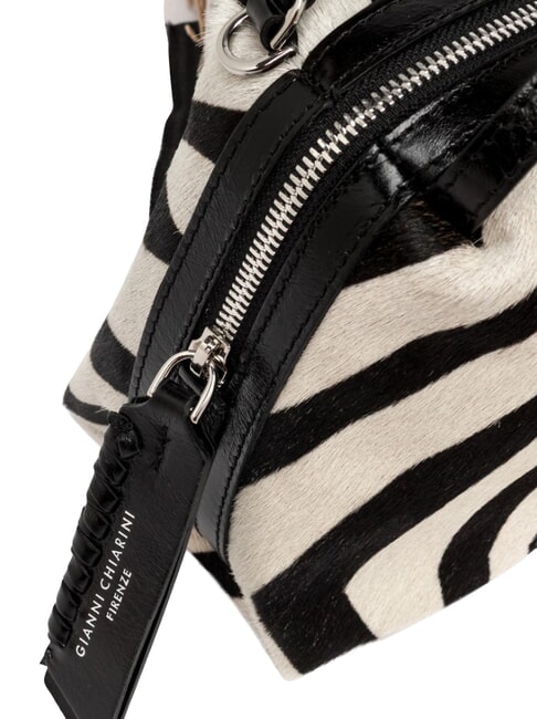 ALIFA Bolso de hombro de piel con correa para el hombro. cebra blanca y negra - Bolsos Mujer