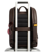 PIQUADRO RUSSEL Mochila para port&aacute;til de 14", de piel. MORO - Mochilas para port&aacute;til - 3