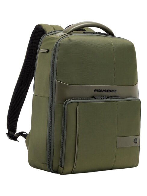 WOLLEM Mochila de piel y tela, soporte para port&aacute;til de 14" VERDE - Mochilas para port&aacute;til