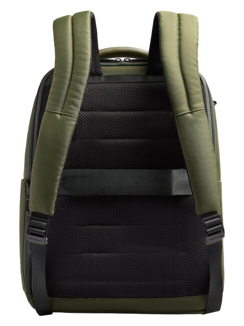 WOLLEM Mochila de piel y tela, soporte para port&aacute;til de 14" VERDE - Mochilas para port&aacute;til