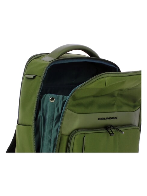 WOLLEM Mochila de piel y tela, soporte para port&aacute;til de 14" VERDE - Mochilas para port&aacute;til