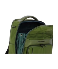 PIQUADRO WOLLEM Mochila de piel y tela, soporte para port&aacute;til de 14" VERDE - Mochilas para port&aacute;til - 4