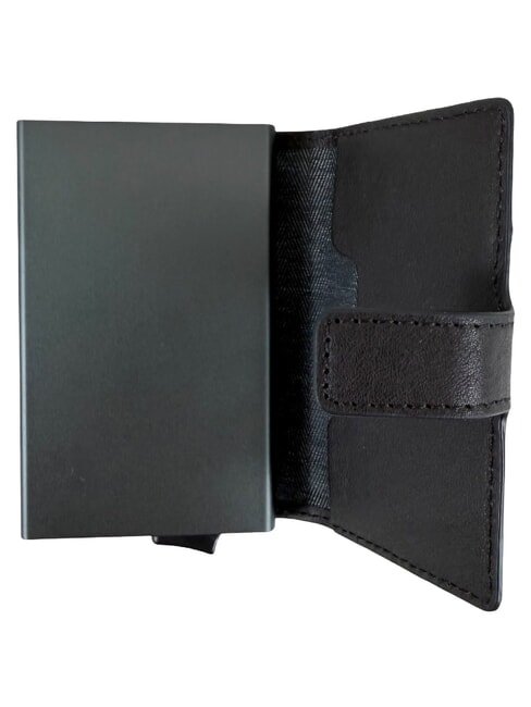 BLACK SQUARE Tarjetero de piel verde / marr&oacute;n oscuro - Carteras Hombre