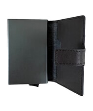 PIQUADRO BLACK SQUARE Tarjetero de piel verde / marr&oacute;n oscuro - Carteras Hombre - 2