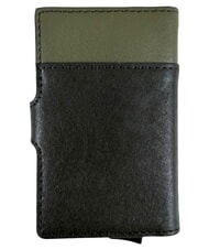 PIQUADRO BLACK SQUARE Tarjetero de piel verde / marr&oacute;n oscuro - Carteras Hombre - 3
