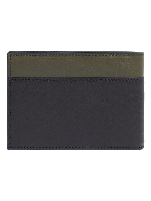 Cartera CUADRADO NEGRO, en cuero verde / marr&oacute;n oscuro - Carteras Hombre