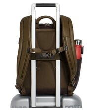 PIQUADRO BLACK SQUARE Mochila de piel para port&aacute;til de 14" verde / marr&oacute;n oscuro - Mochilas para port&aacute;til - 3