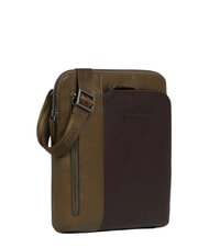 PIQUADRO BLACK SQUARE  Bolso plano de piel verde / marr&oacute;n oscuro - Bandoleras Hombre - 2
